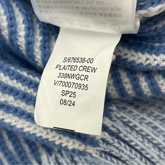 Gap Relaxed Ribbed Plaited Crewneck Sweater Light Blue Sz Medium Pullover Chunky - Picture 8 of 10